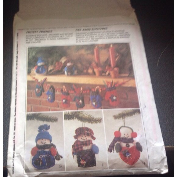McCall's  Craft Sewing Pattern 9444 Frosty Friends Snowmen Mittens Christmas - Picture 2 of 2